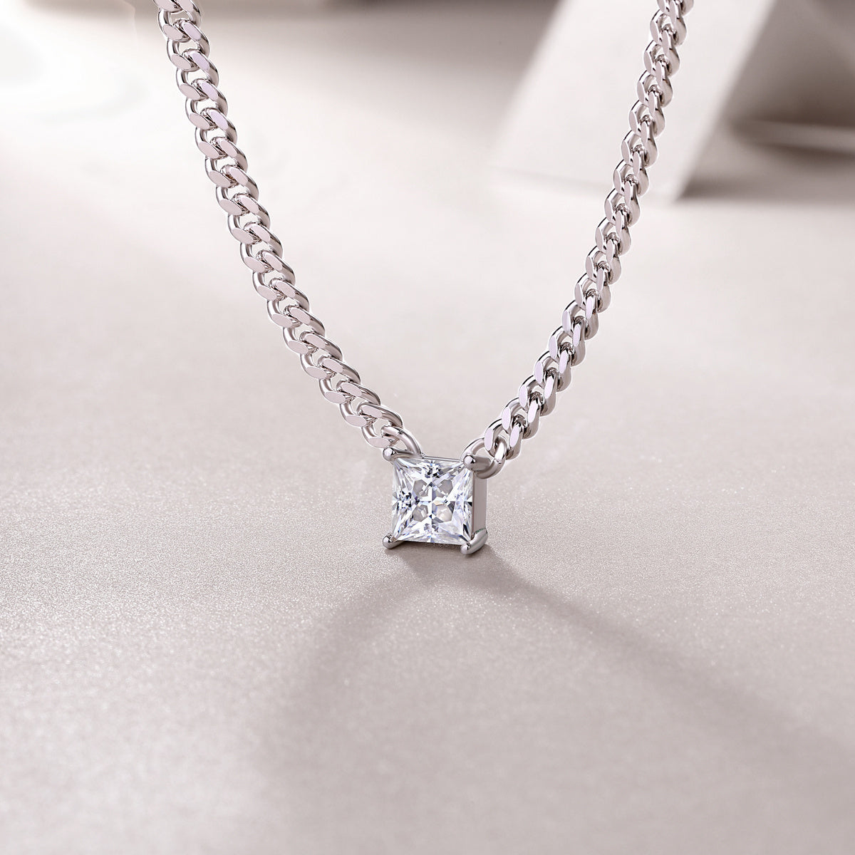 Zhang Yang - A Fashionable And Luxurious Diamond Jewelry Pendant Set With Square Moissanite S925 Sterling Silver