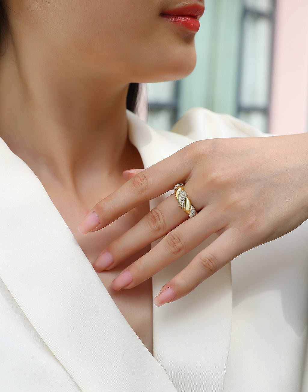 Tengman - A Fashionable Jewelry Accessory Set With Moissanite S925 Sterling Silver And Gold-plated Diamond