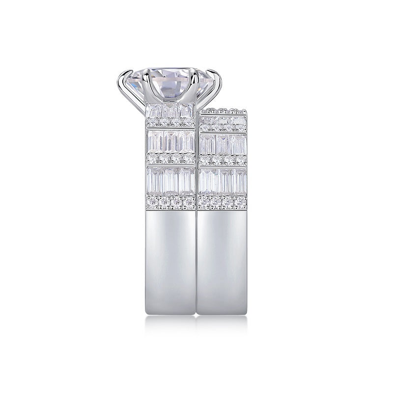 Vanilla - A Fashionable And Luxurious Jewelry Piece Set With 3-carat Moissanite S925 Sterling Silver And Platinum-plated Diamond