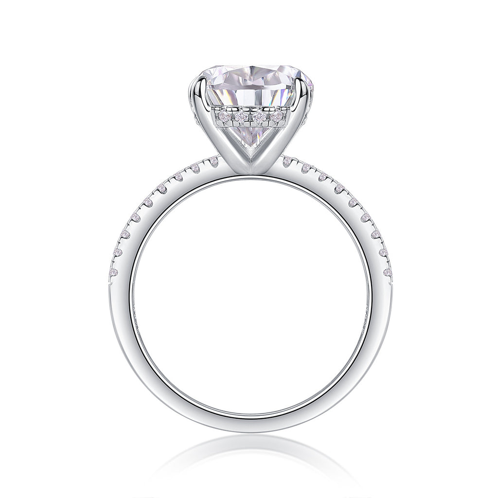 Light And Shadow - A Fashionable Diamond Jewelry Piece Set With Moissanite S925 Sterling Silver And Platinum Diamond Ring