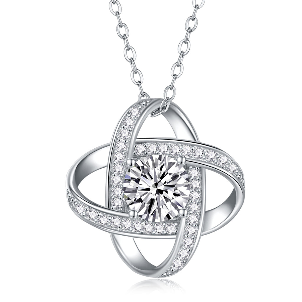 Reciprocating - A Fashionable And Luxurious Diamond Jewelry Pendant Set With 1-carat Moissanite S925 Sterling Silver And Platinum Plating