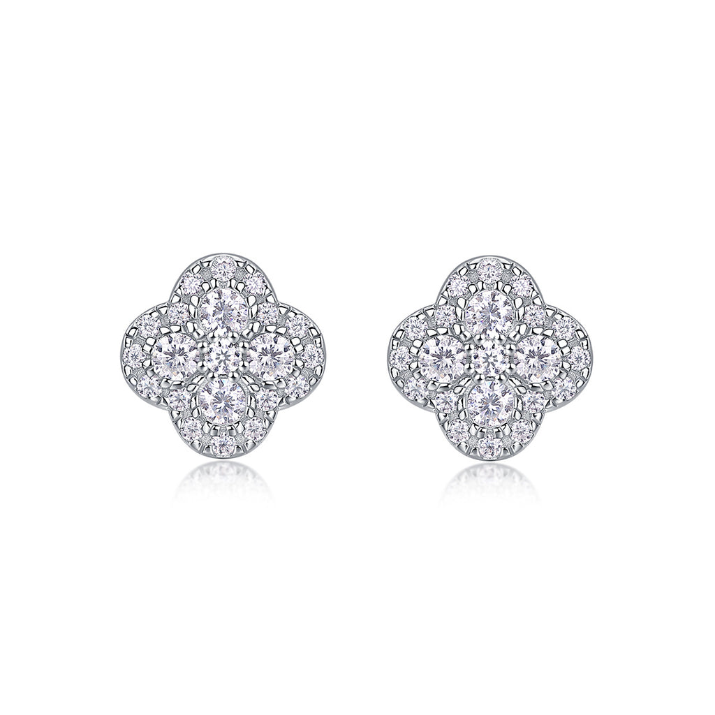 Ningxiang - Fashionable And Luxurious Diamond Jewelry Earrings Set With Moissanite S925 Sterling Silver And Platinum-plated Stud Earrings