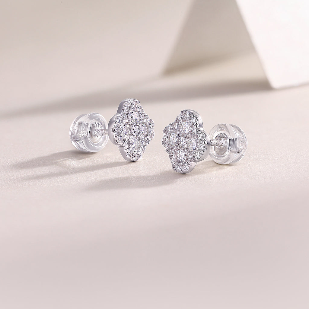 Ningxiang - Fashionable And Luxurious Diamond Jewelry Earrings Set With Moissanite S925 Sterling Silver And Platinum-plated Stud Earrings