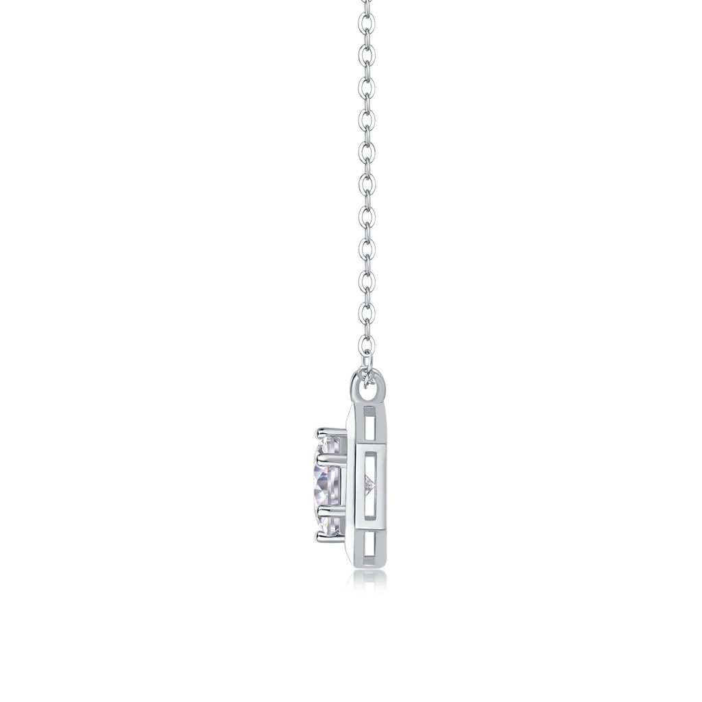 Geometric - A Fashionable And Luxurious Diamond Jewelry Pendant Set With 1-carat Moissanite S925 Sterling Silver