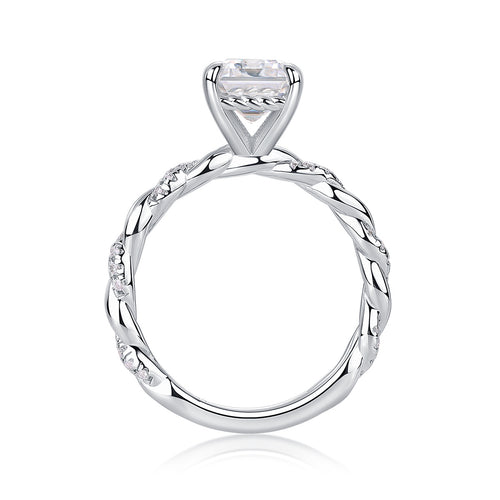 Chasing Light - A Fashionable Diamond Jewelry Piece Set With Moissanite S925 Sterling Silver And Platinum-plated Diamond Ring