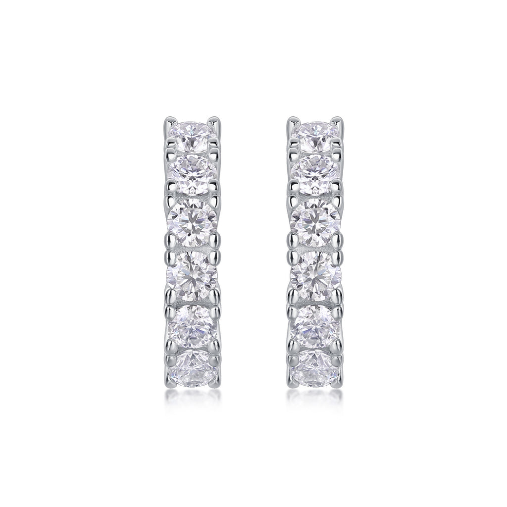 Pursuit - Fashionable And Luxurious Diamond Jewelry Earrings Set With Moissanite S925 Sterling Silver And Platinum-plated Stud Earrings