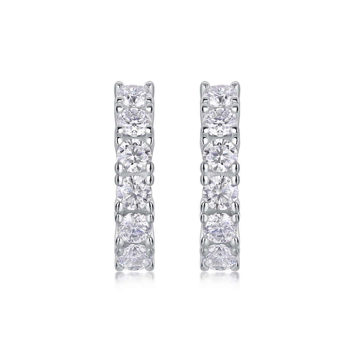Pursuit - Fashionable And Luxurious Diamond Jewelry Earrings Set With Moissanite S925 Sterling Silver And Platinum-plated Stud Earrings