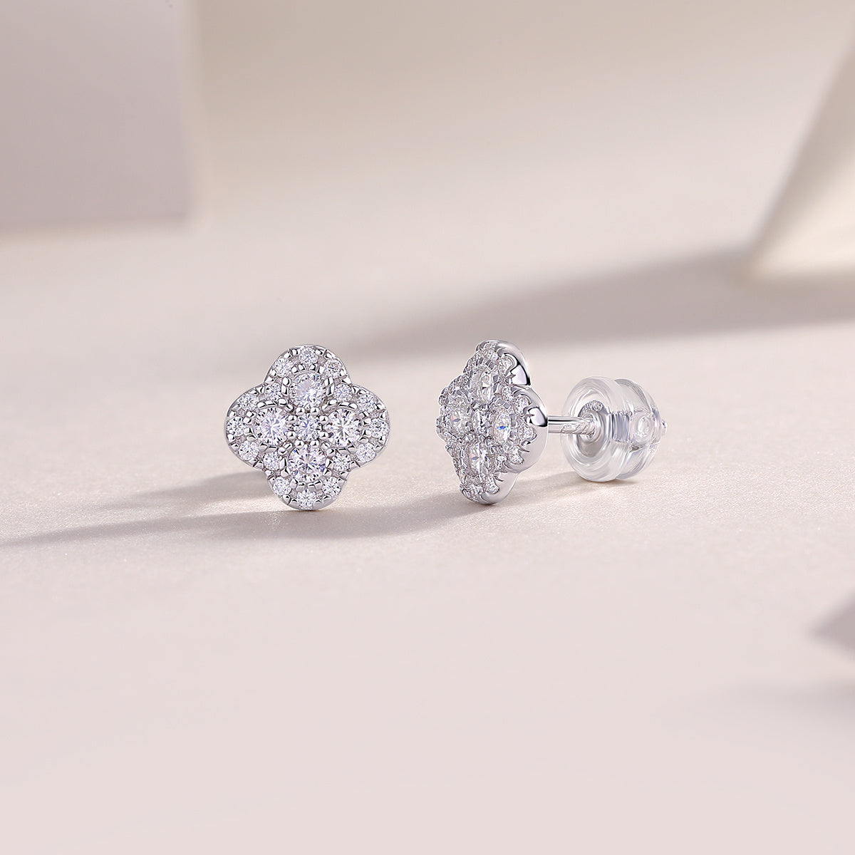 Ningxiang - Fashionable And Luxurious Diamond Jewelry Earrings Set With Moissanite S925 Sterling Silver And Platinum-plated Stud Earrings