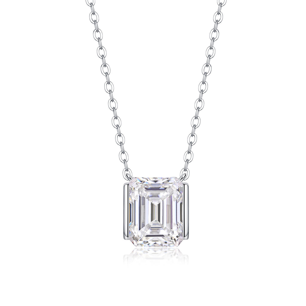 The Brilliance In A Small Space - A Fashionable Jewelry Pendant Set With Moissanite S925 Sterling Silver And Platinum-plated Diamond, Moissanite Silver Jewelry