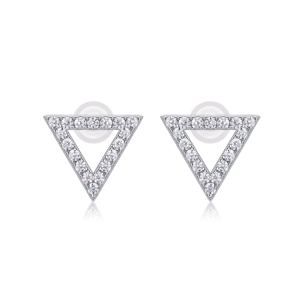 Unique - Set With Moissanite S925 Sterling Silver And Platinum-plated Stud Earrings, Fashionable, Trendy And Affordable Jewelry