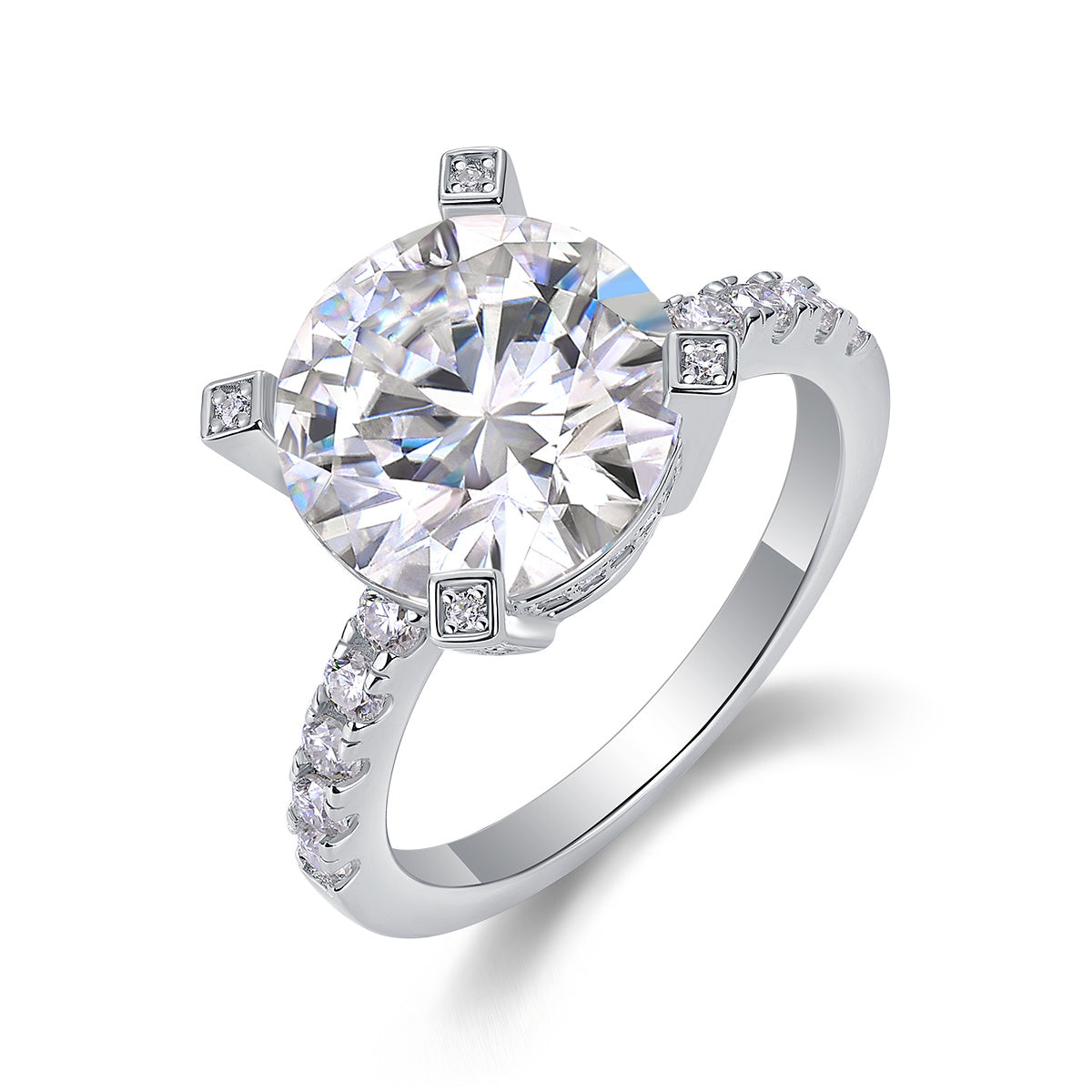 Radiant - A Fashionable And Luxurious Jewelry Piece Set With 5-carat Moissanite S925 Sterling Silver And Platinum-plated Diamond