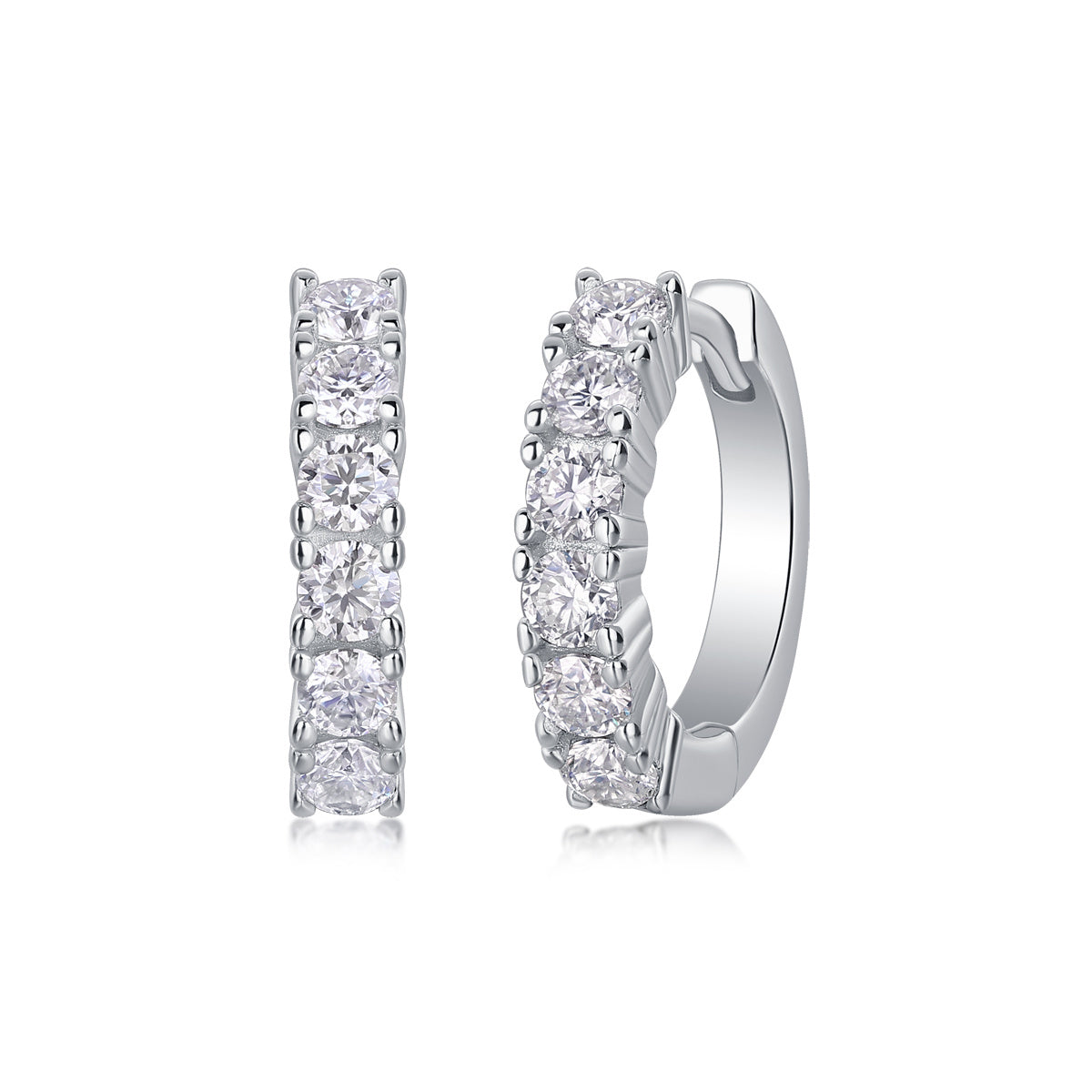 Pursuit - Fashionable And Luxurious Diamond Jewelry Earrings Set With Moissanite S925 Sterling Silver And Platinum-plated Stud Earrings