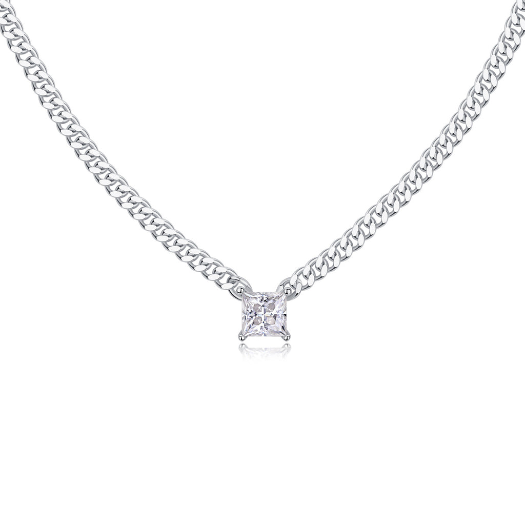 Zhang Yang - A Fashionable And Luxurious Diamond Jewelry Pendant Set With Square Moissanite S925 Sterling Silver