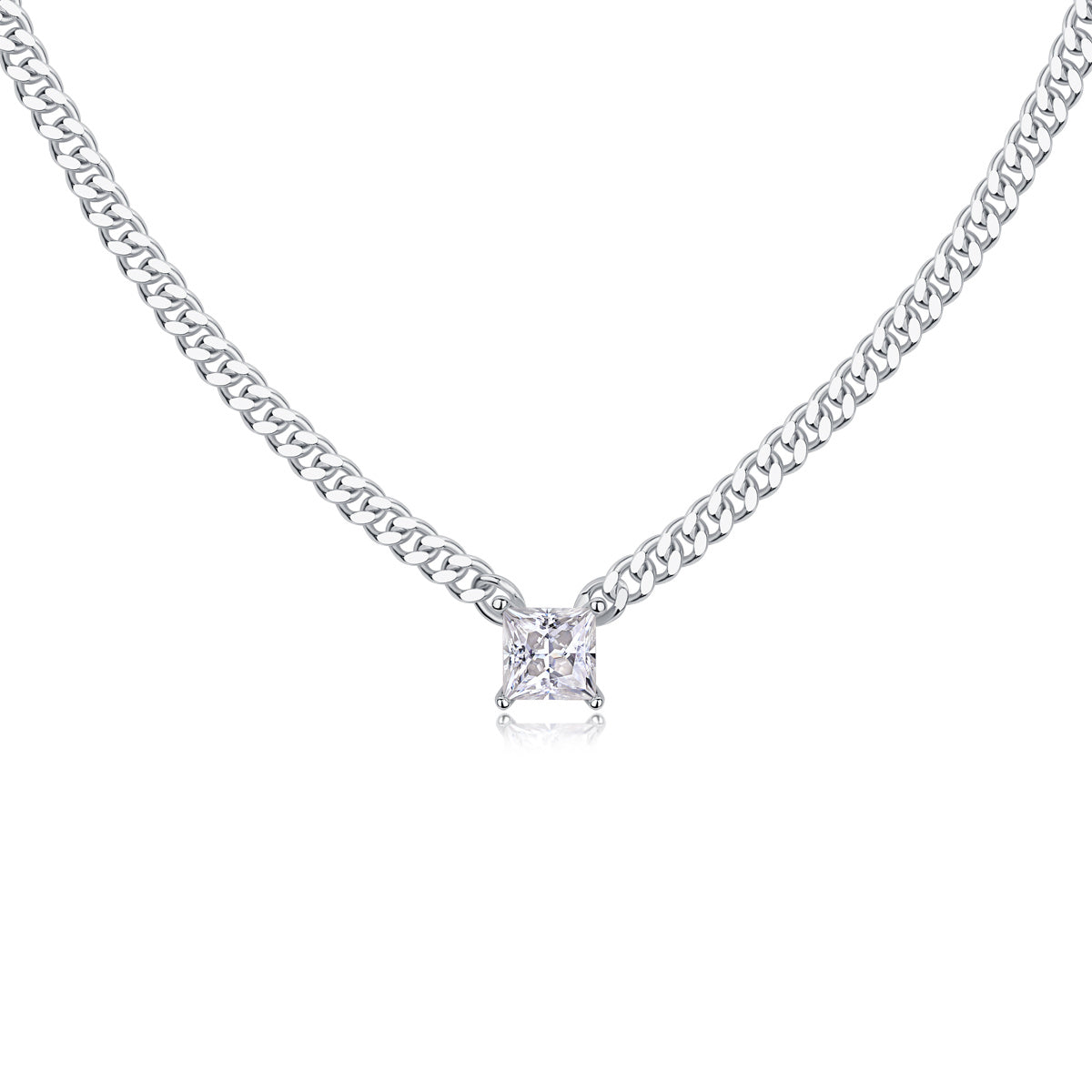 Zhang Yang - A Fashionable And Luxurious Diamond Jewelry Pendant Set With Square Moissanite S925 Sterling Silver