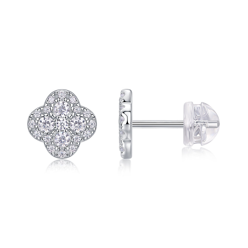 Ningxiang - Fashionable And Luxurious Diamond Jewelry Earrings Set With Moissanite S925 Sterling Silver And Platinum-plated Stud Earrings